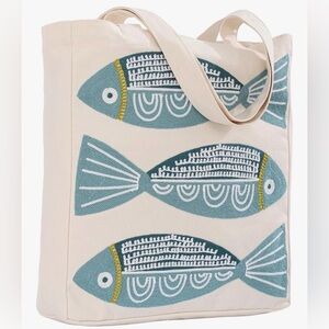 NEW Ocean-Themed Embroidery Tote Bag